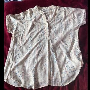 Partial Button Up with Floral Print